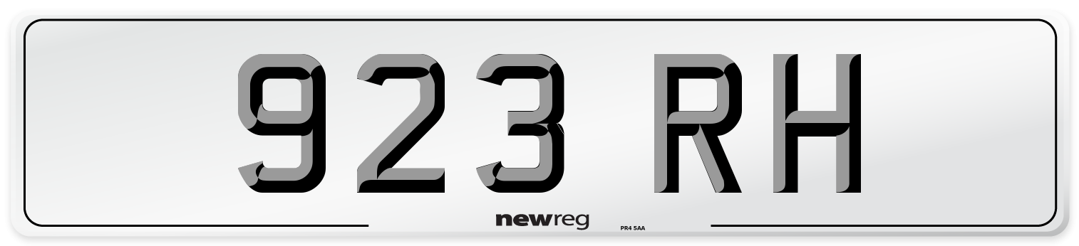923 RH Number Plate from New Reg